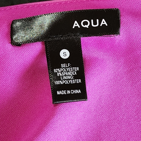 AQUA Drape Front Pink Satin Mini Dress with Adjuatable Spaghetti Straps Small - Picture 6 of 8